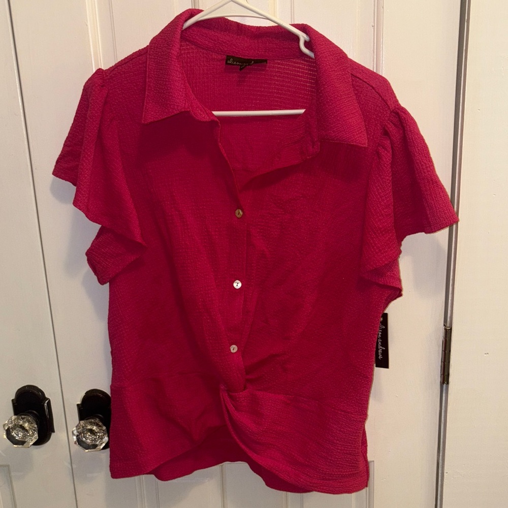 Chic Fuchsia Button-Down Shirt - image 1